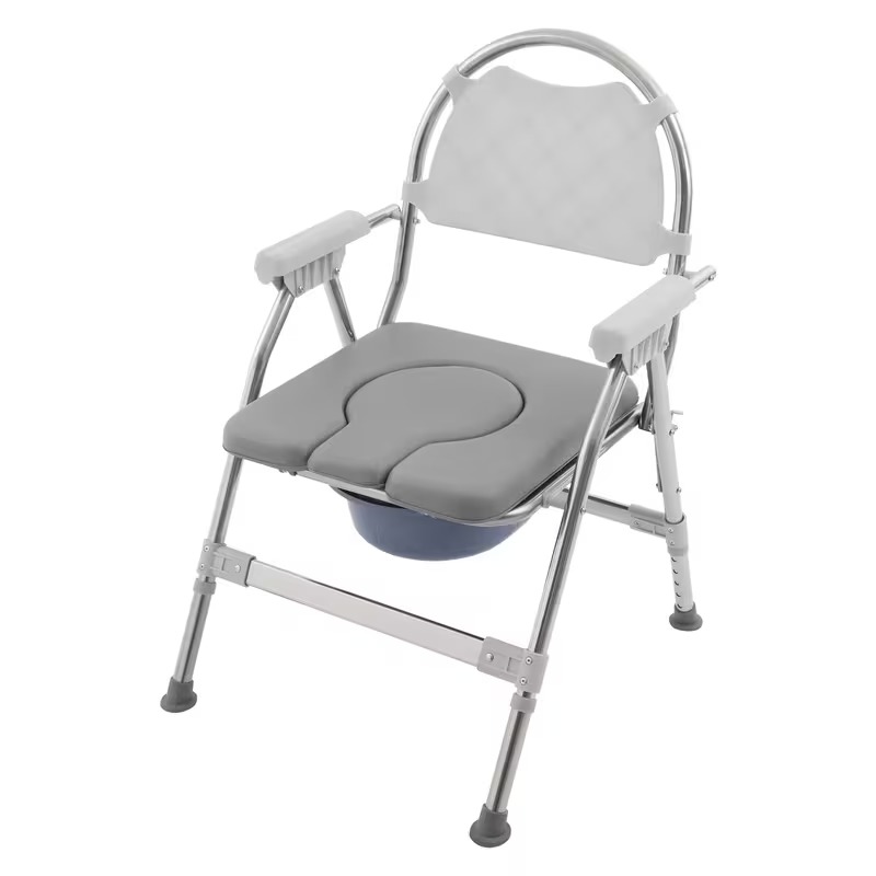 Foldable Stainless Steel Commode Chair